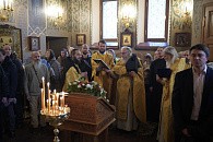 На Московском подворье Валаамского монастыря отметили престольный праздник нижнего храма в честь святого Александра Невского