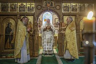 Председатель Синодального отдела по монастырям и монашеству совершил Литургию на Валаамском подворье в Москве 