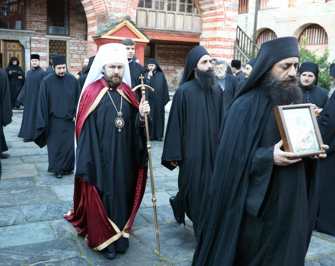 Митрополит Иларион посетил ряд монастырей на Святой Горе Афон