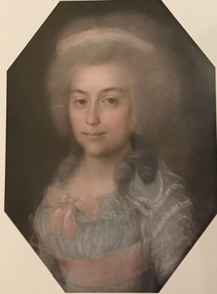 Барду Иоганн. Портрет Надежды Ивановны Самариной (в замуж. Курманалеевой). 1789 г. Холст, пастель. 34,0х25,5. Восьмиугольник. Ярославский художественный музей