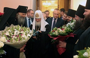 Монашествующие Русской Православной Церкви поздравили Святейшего Патриарха Кирилла с Днем тезоименитства