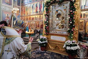 В Валдайском Иверском монастыре молитвенно почтили чудотворный Иверский образ Богоматери