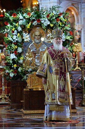 Обращение Святейшего Патриарха Кирилла по случаю принесения в пределы Русской Православной Церкви мощей святителя и чудотворца Николая, архиепископа Мир Ликийских