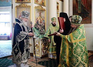 В день памяти св. блгв. кн. Даниила Московского Патриарх Кирилл совершил Литургию Преждеосвященных Даров в Даниловом монастыре