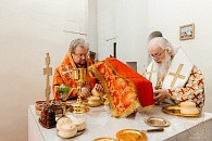 В Светлый понедельник митрополит Новгородский Лев и епископ Выборгский Игнатий совершили Литургию в Варлаамо-Хутынском монастыре