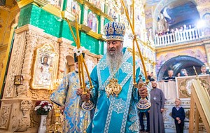 Патриаршее поздравление митрополиту Киевскому и всея Украины Онуфрию с годовщиной интронизации