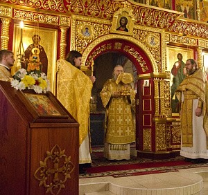 Архиепископ Феогност возглавил престольный праздник в Свято-Троицком Александро-Невском монастыре в с. Акатове