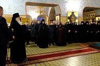 В понедельник первой седмицы Великого поста епископ Серпуховской Роман совершил чтение Великого канона прп. Андрея Критского в Александро-Невском монастыре в Акатово