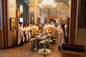 Епископ Троицкий Панкратий совершил отпевание начальника московского подворья Валаамского монастыря игумена Варсонофия (Худоярова)