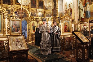 Митрополит Варфоломей совершил Литургию  Преждеосвященных  Даров в Корецком монастыре