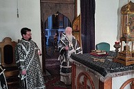 В среду второй седмицы Великого поста митрополит Новгородский Лев совершил Литургию Преждеосвященных Даров в Варлаамо-Хутынском монастыре