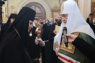 Святейший Патриарх Кирилл поздравил настоятельницу Алексеевского монастыря Москвы игумению Ксению (Чернегу) с 10-летием возведения в сан игумении