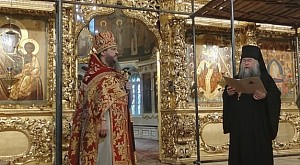 Архимандрит Феофилакт (Безукладников) передал Патриаршее поздравление наместнику Иосифо-Волоцкого монастыря с 55-летием со дня рождения