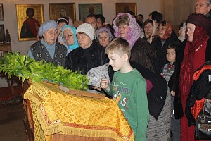 В храме Иерусалимской иконы Божией Матери  пребывал покров с лика прп. Илии Муромца